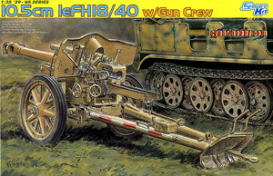 1/35 scale model Dragon 6795 leFH18 / 40 10.5cm traction type howitzera and German artillery group