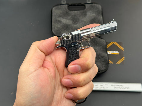 KNL Hobby 1/3 scale Pistol model keychain Desert Eagle Silver color fidget toy decompress toy Glock