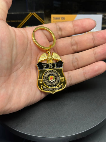 KNL Hobby Alloy FBI Model Keychain Toy Keychain Decoartion Keychain FBI Special Agent Keychain Halloween Christmas Gift