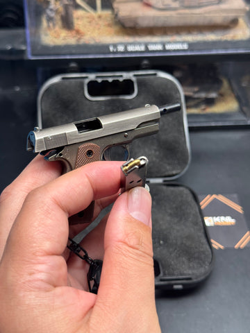 KNL HOBBY 1/3 Scale M1911 & JW4 TTI-PVI Pistol Grey Black Model + Collectible Storage Suitcase Bullets Ejection Function Can Not Shoot!