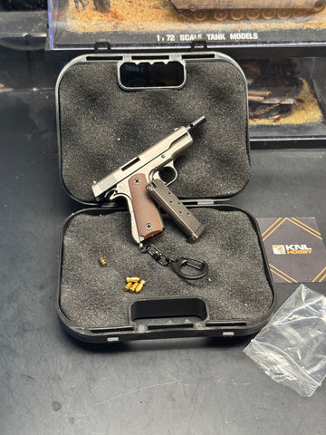 KNL HOBBY 1/3 Scale M1911 & JW4 TTI-PVI Pistol Grey Black Model + Collectible Storage Suitcase Bullets Ejection Function Can Not Shoot!