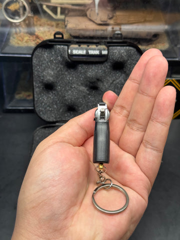 KNL Hobby Mini 1/3 Scale alloy revolver M500 slivery gunmetal gray color model keychain Alloy Handgun Shape Model Keychain Fidget Toy Keychain + Collectible Model Storage Suitcase Static model can not shoot!