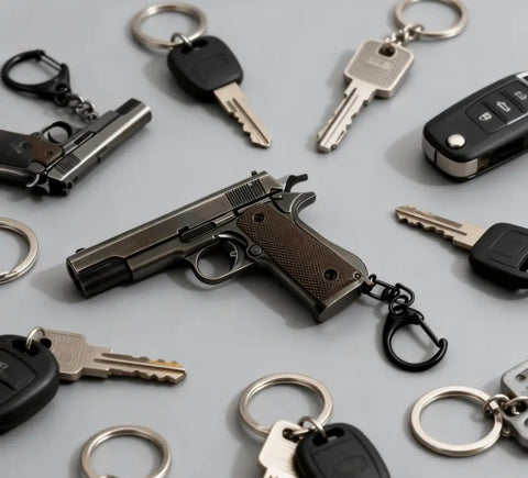 KNL Hobby 1/3 ratio M1911 Pistol Grey Gun metallic  pistol model bullet ejection function + 5 bullet model pistol model alloy toy size mini M1911 alloy model + collectible storage luaggage limited edition cannot shoot