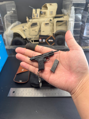 KNL HOBBY 1/3 Scale TT33 Style 54 style Pistol Keychain, Alloy Diecast plastic Model with holster, Mini Handgun Collectible Toy with Storage Case, Non-Firing