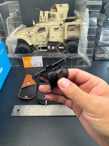 KNL HOBBY 1/3 Scale TT33 Style 54 style Pistol Keychain, Alloy Diecast plastic Model with holster, Mini Handgun Collectible Toy with Storage Case, Non-Firing