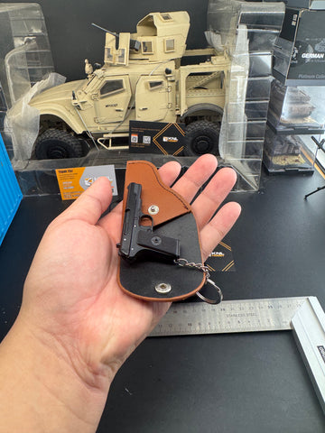 KNL HOBBY 1/3 Scale TT33 Style 54 style Pistol Keychain, Alloy Diecast plastic Model with holster, Mini Handgun Collectible Toy with Storage Case, Non-Firing