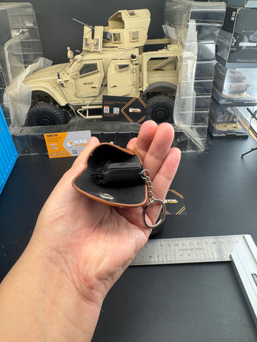 KNL HOBBY 1/3 Scale TT33 Style 54 style Pistol Keychain, Alloy Diecast plastic Model with holster, Mini Handgun Collectible Toy with Storage Case, Non-Firing
