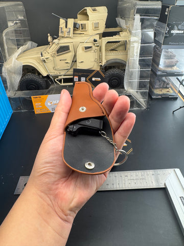 KNL HOBBY 1/3 Scale TT33 Style 54 style Pistol Keychain, Alloy Diecast plastic Model with holster, Mini Handgun Collectible Toy with Storage Case, Non-Firing