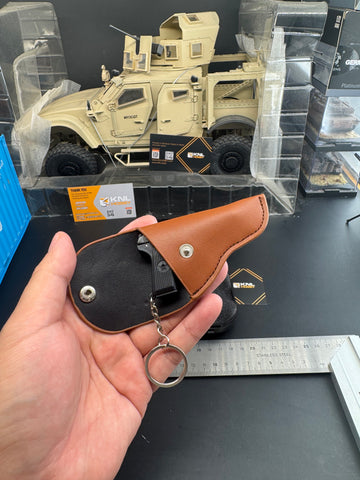 KNL HOBBY 1/3 Scale TT33 Style 54 style Pistol Keychain, Alloy Diecast plastic Model with holster, Mini Handgun Collectible Toy with Storage Case, Non-Firing