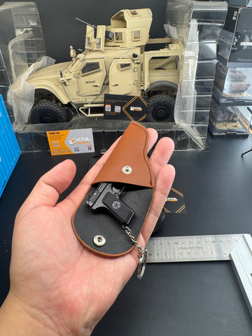 KNL HOBBY 1/3 Scale TT33 Style 54 style Pistol Keychain, Alloy Diecast plastic Model with holster, Mini Handgun Collectible Toy with Storage Case, Non-Firing