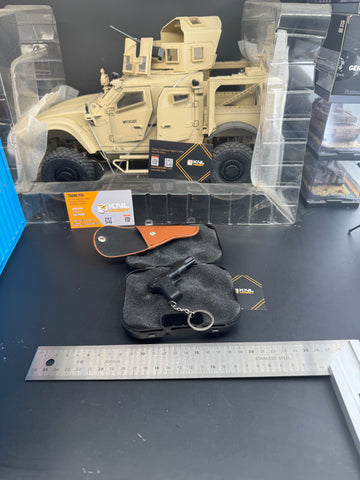 KNL HOBBY 1/3 Scale TT33 Style 54 style Pistol Keychain, Alloy Diecast plastic Model with holster, Mini Handgun Collectible Toy with Storage Case, Non-Firing