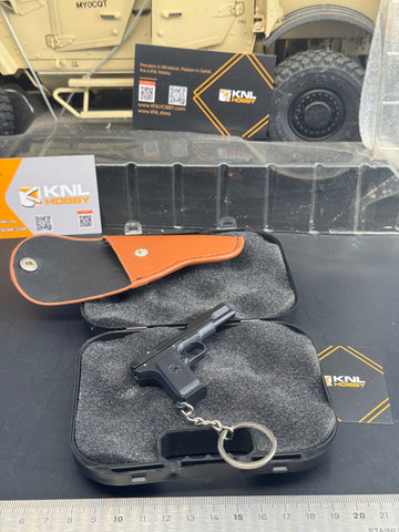 KNL HOBBY 1/3 Scale TT33 Style 54 style Pistol Keychain, Alloy Diecast plastic Model with holster, Mini Handgun Collectible Toy with Storage Case, Non-Firing
