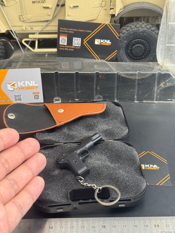 KNL HOBBY 1/3 Scale TT33 Style 54 style Pistol Keychain, Alloy Diecast plastic Model with holster, Mini Handgun Collectible Toy with Storage Case, Non-Firing