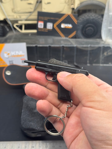 KNL HOBBY 1/3 Scale TT33 Style 54 style Pistol Keychain, Alloy Diecast plastic Model with holster, Mini Handgun Collectible Toy with Storage Case, Non-Firing