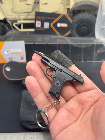 KNL HOBBY 1/3 Scale TT33 Style 54 style Pistol Keychain, Alloy Diecast plastic Model with holster, Mini Handgun Collectible Toy with Storage Case, Non-Firing