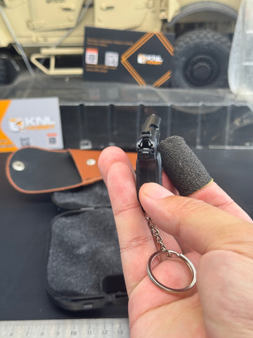 KNL HOBBY 1/3 Scale TT33 Style 54 style Pistol Keychain, Alloy Diecast plastic Model with holster, Mini Handgun Collectible Toy with Storage Case, Non-Firing