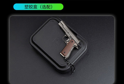 KNL Hobby 1/3 ratio M1911 Pistol Grey Gun metallic  pistol model bullet ejection function + 5 bullet model pistol model alloy toy size mini M1911 alloy model + collectible storage luaggage limited edition cannot shoot