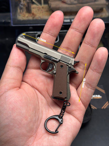 KNL HOBBY 1/3 Scale M1911 & JW4 TTI-PVI Pistol Grey Black Model + Collectible Storage Suitcase Bullets Ejection Function Can Not Shoot!