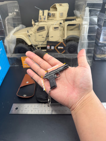 KNL HOBBY 1/3 Scale TT33 Style 54 style Pistol Keychain, Alloy Diecast plastic Model with holster, Mini Handgun Collectible Toy with Storage Case, Non-Firing