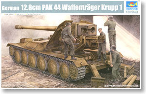 Trumpeter 1/35 scale tank model 05523 German 12.8cm PAK 44 Waffentrager Krupp 1