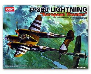 ACADEMY 12405 P-38J Lightning fighter "in the European theater."