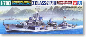 TAMIYA 1/700 scale model 31908 German Navy class Z destroyer (Z37-39)