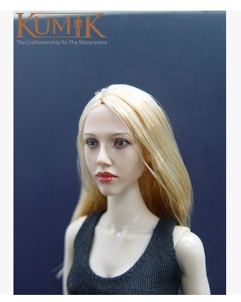 KNL HOBBY KUMIK KM-045 gold long hair beauty head sculpt