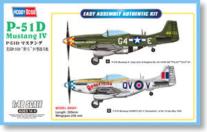 Hobby Boss 1/72 scale aircraft models 85802 P-51D "wild horse & rdquo; / Mustang Mk.IV fighter