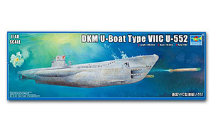 TRUMPETER 1/48 scale model 06801 World War II German Navy VIIC type U boat `U-552` (1/48)