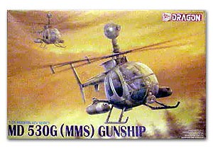 1/35 scale model Dragon 3526 MD530G (MMS) gunboat type fire suppression type helicopter