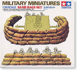 TAMIYA 1/35 scale models 35025 military scene with sandbags bunker suit