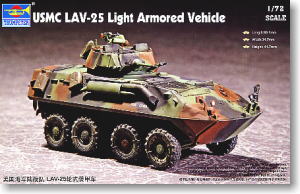 Trumpeter 1/72 scale model 07268 US Marine Corps LAV-25 8X8 wheeled armored vehicles