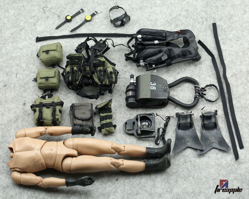 1/6 soldiers mini times toys M002 UDT water ghost AGA seals accessories package with body Action Figures