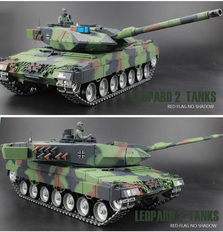 Heng Long 1/16 Germany Leopard 2A6 Green RC Tank Green Ultimate metal version With Smoke, Sound and BB Gun - 2.4GHz Version