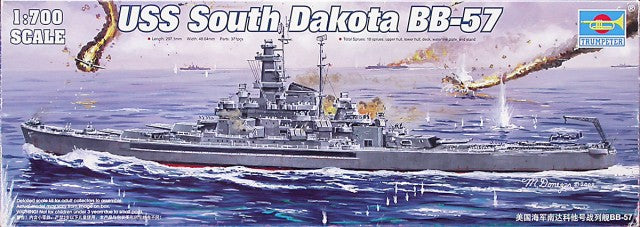 Trumpeter 1/700 scale model 05760 US Navy BB-57 "South Dakota" battleship