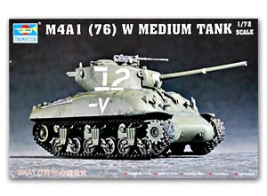 Trumpeter 1/72 scale model 07222 M4A1 (76) W Sherman medium chariot