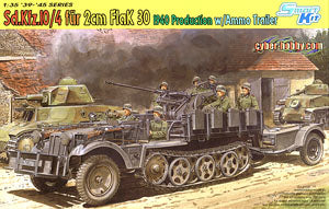 1/35 scale model Dragon 6711 Sd.Kfz.10 / 4 semi-track on the air chariot and single-axis spare drag card