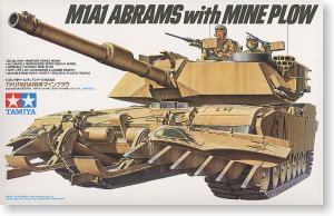 TAMIYA 1/35 scale models 35158 M1A1 "Abrams" main battle tanks and mine clearance shovels