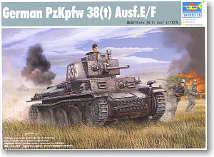 Trumpeter 1/35 scale model 01577 World War II Germany PzKpfw38 (t) Ausf.E / F light chariot