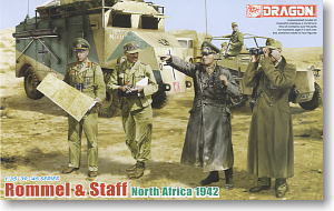 1/35 scale model Dragon 6723 Marshal Rommel and combat staff officer North Africa 1942