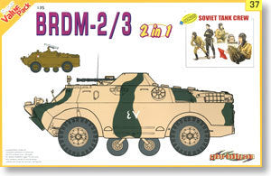 1/35 scale model Dragon 9137 BRDM-2/3 wheeled armored vehicles and vehicle crew