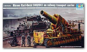 Trumpeter 1/35 scale model 00209 800mm self-propelled mortar Karl-Gerat 040/041 on railway transport carrier