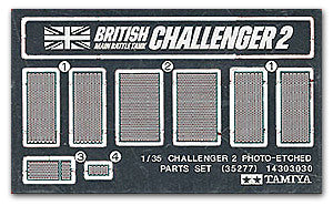 TAMIYA 1/35 scale models 35277 Challenger 2 main battle tank engine heat sink mouth protection net metal etched parts
