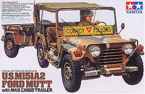 TAMIYA 1/35 scale models 35130 US M151A2 Light combat SUV and uniaxial traction trailer