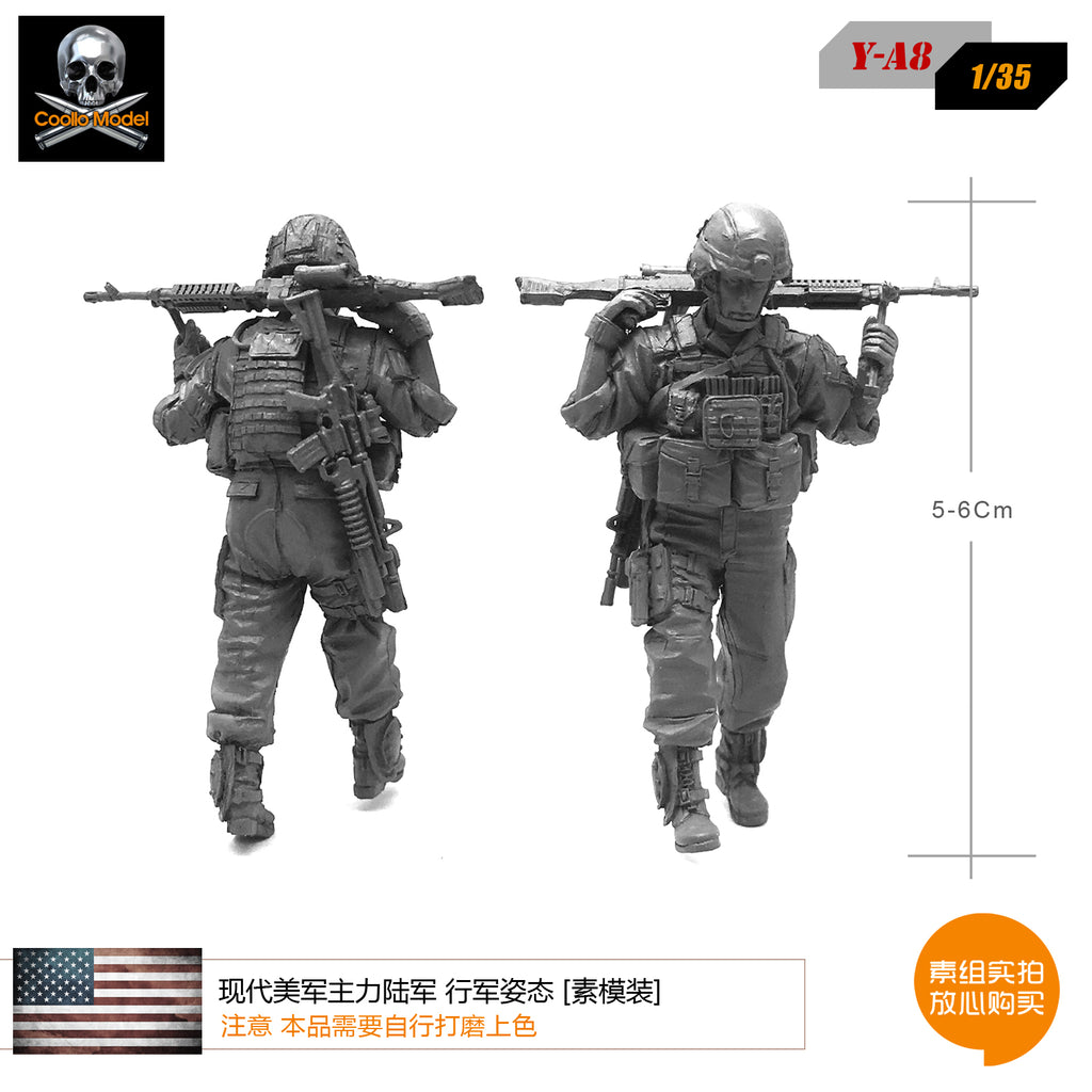 1/35 modern US military main army march posture resin soldiers model element Y-A8