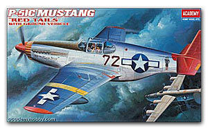 ACADEMY 12501/2225 North American P-51C Mustang "Red Tail"