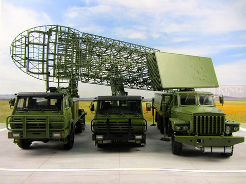 KNL Hobby Diecast Truck 04E military radar truck alloy army green military radar air defence radar vehicle model 1:30