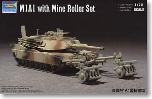 Trumpeter 1/72 scale tank models 07278 M1A1 "Abrams" main battle tanks and mine clearance roll