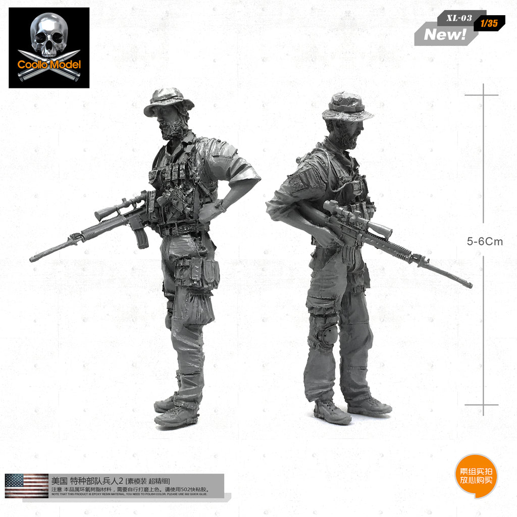 1/3 soldiers US special forces 2 resin soldiers model XL-03 [plain mold super fine]
