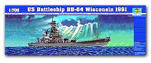 Trumpeter 1/700 scale model 05706 US Navy Iowa class BB-64 "Wisconsin" battleship